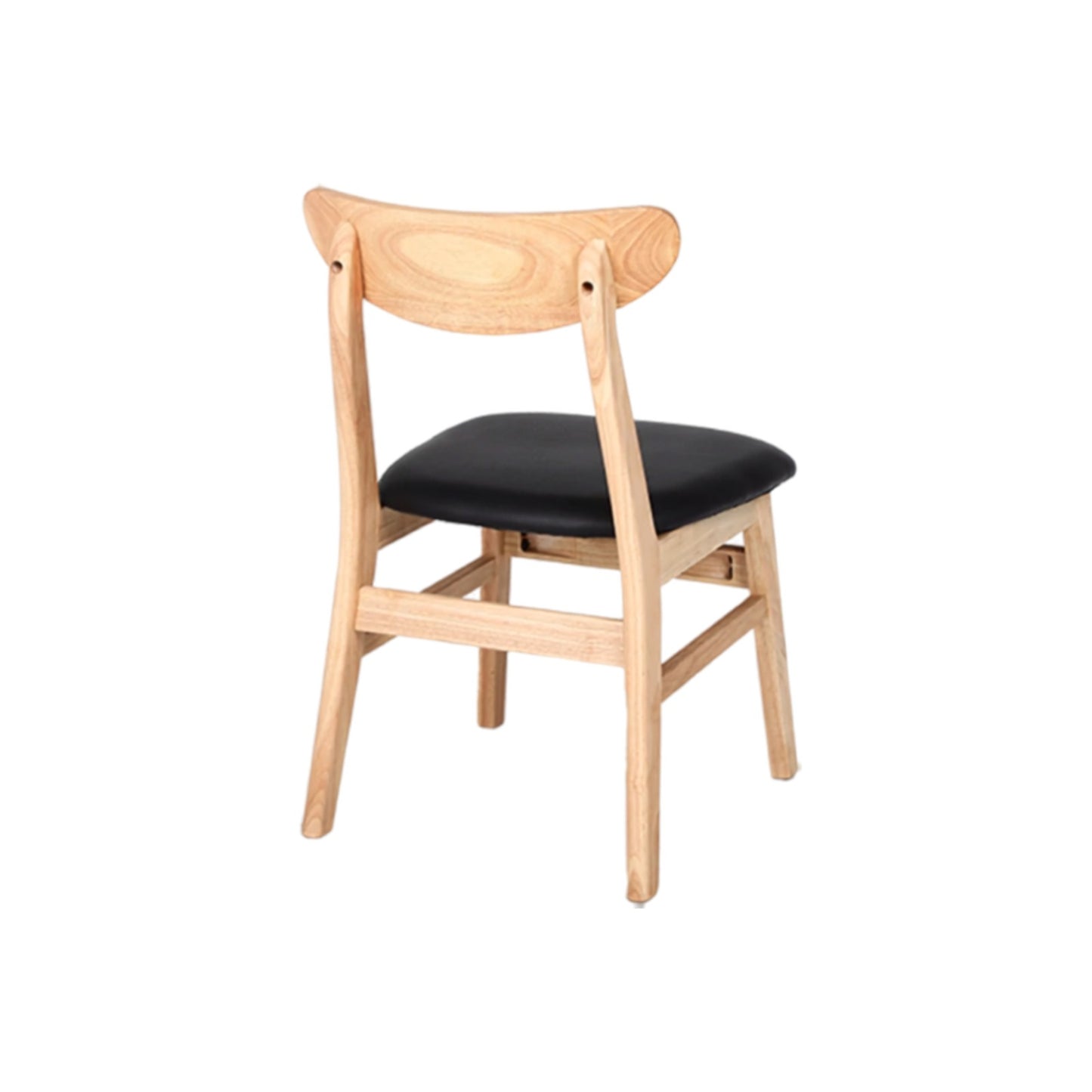 Signature Living Natural Rubber Wood Dining Chair with Gray Upholstered Seat
