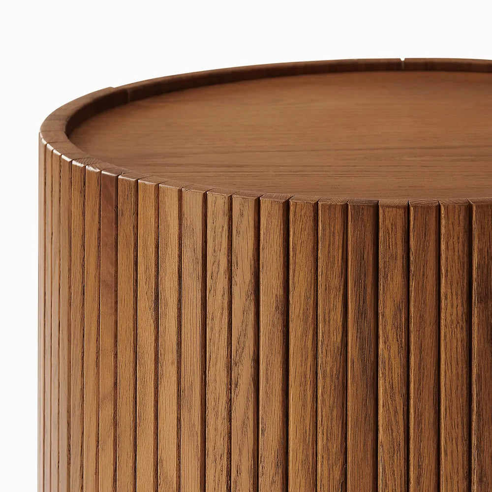 Signature Living Solid Oak Side Table 16 Inch Modern Wooden Accent Furniture