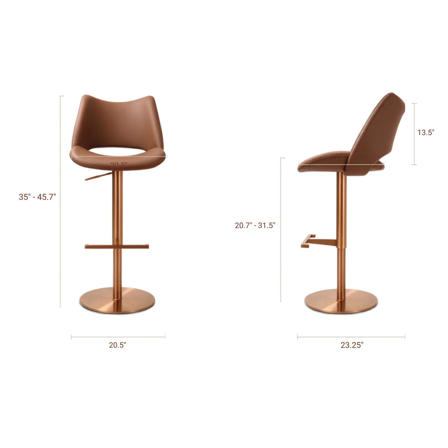 Signature Living Adjustable Swivel Bar Stool Modern Kitchen Counter Chair