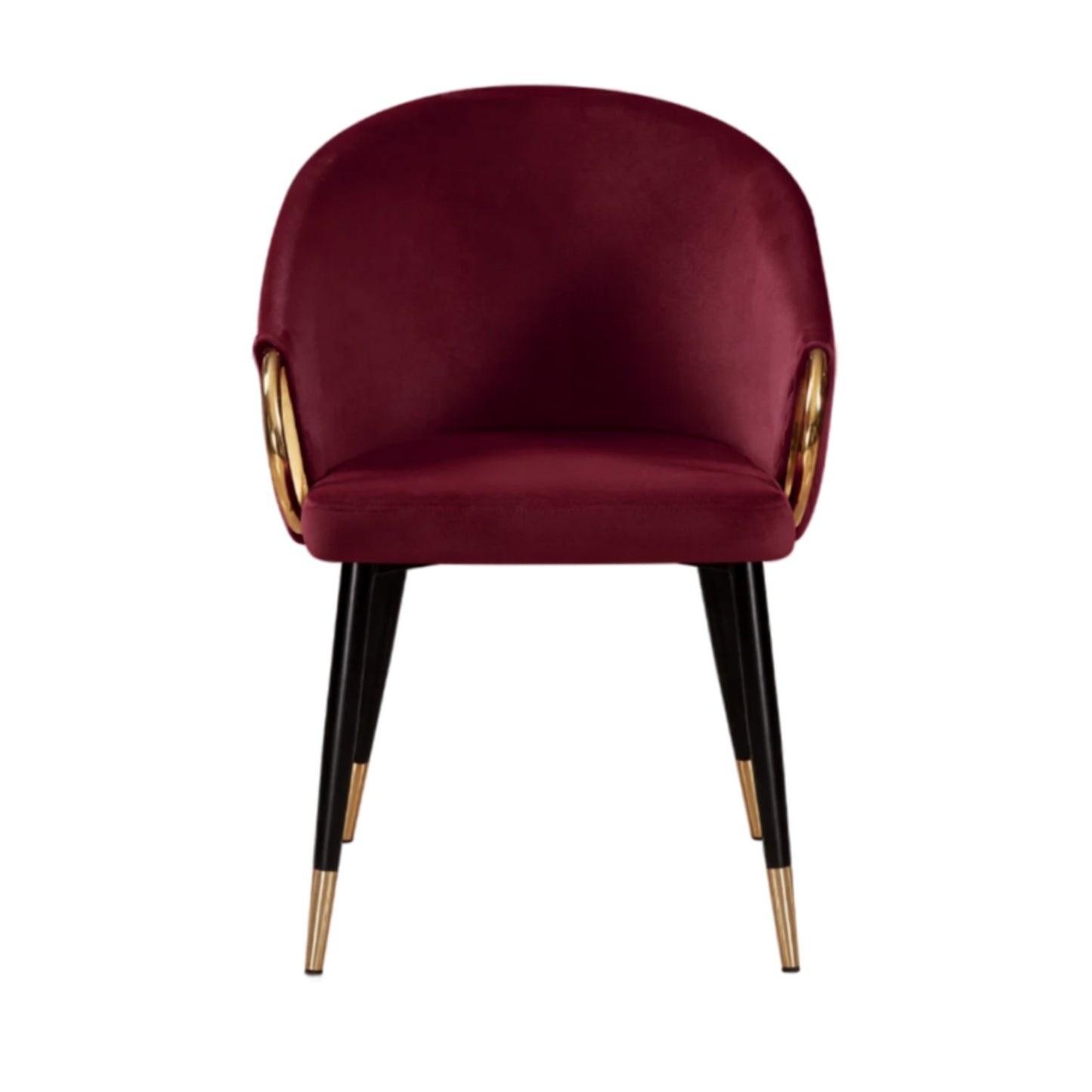 Signature Living Indoor Black Steel Dining Chair with Red Vinyl Upholstered Seat & Back