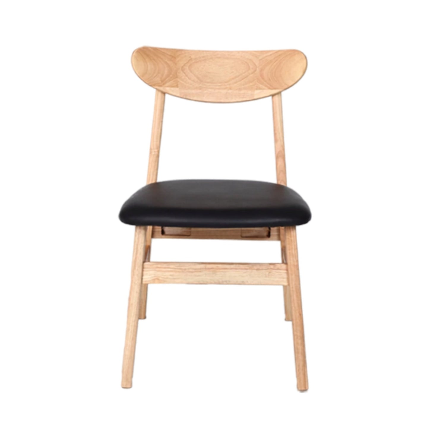 Signature Living Natural Rubber Wood Dining Chair with Gray Upholstered Seat