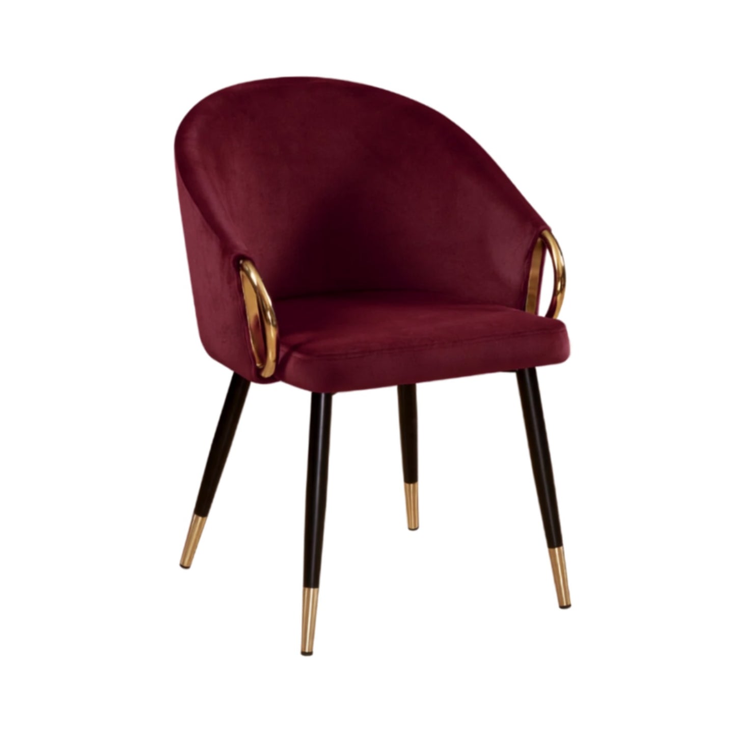 Signature Living Indoor Black Steel Dining Chair with Red Vinyl Upholstered Seat & Back