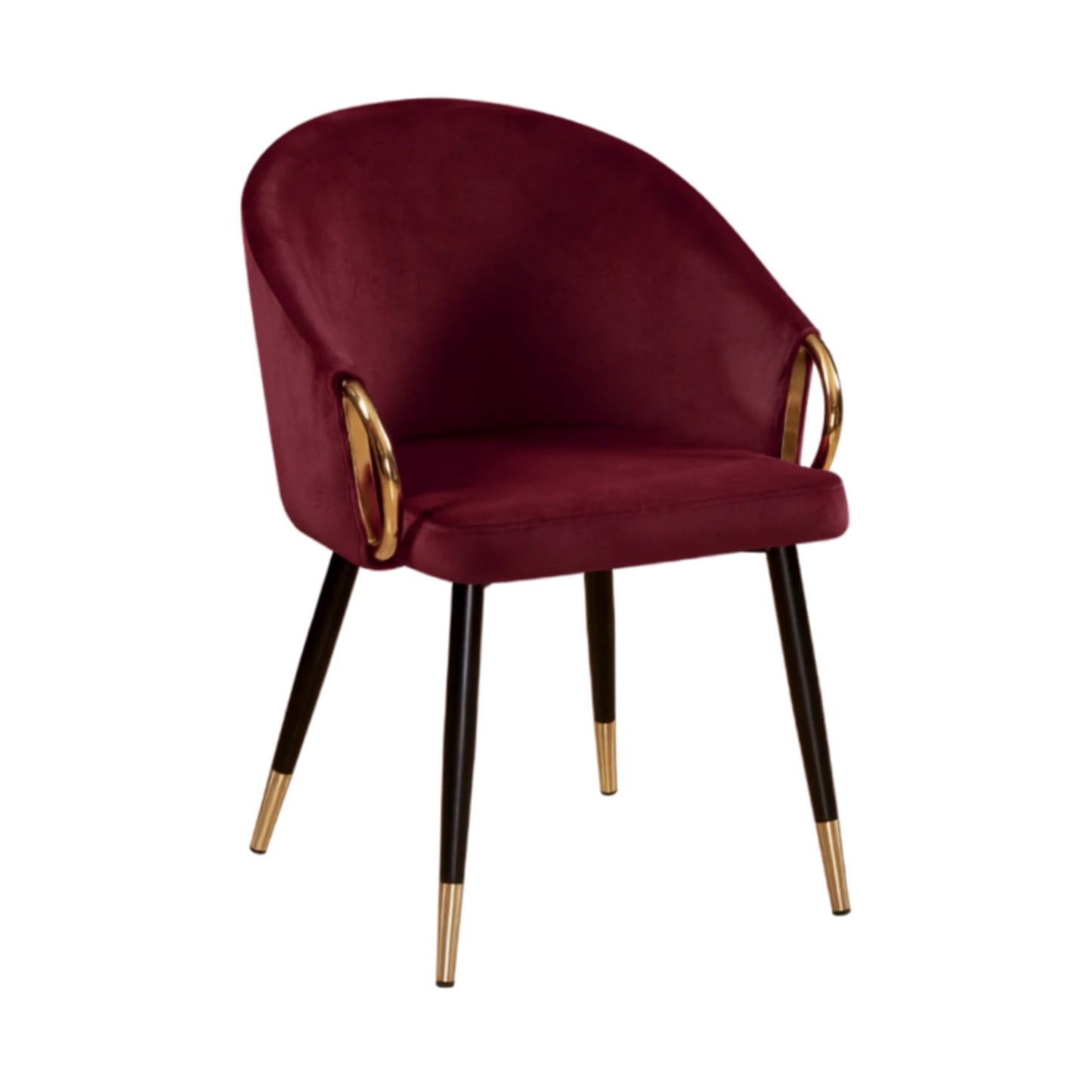 Signature Living Indoor Black Steel Dining Chair with Red Vinyl Upholstered Seat & Back