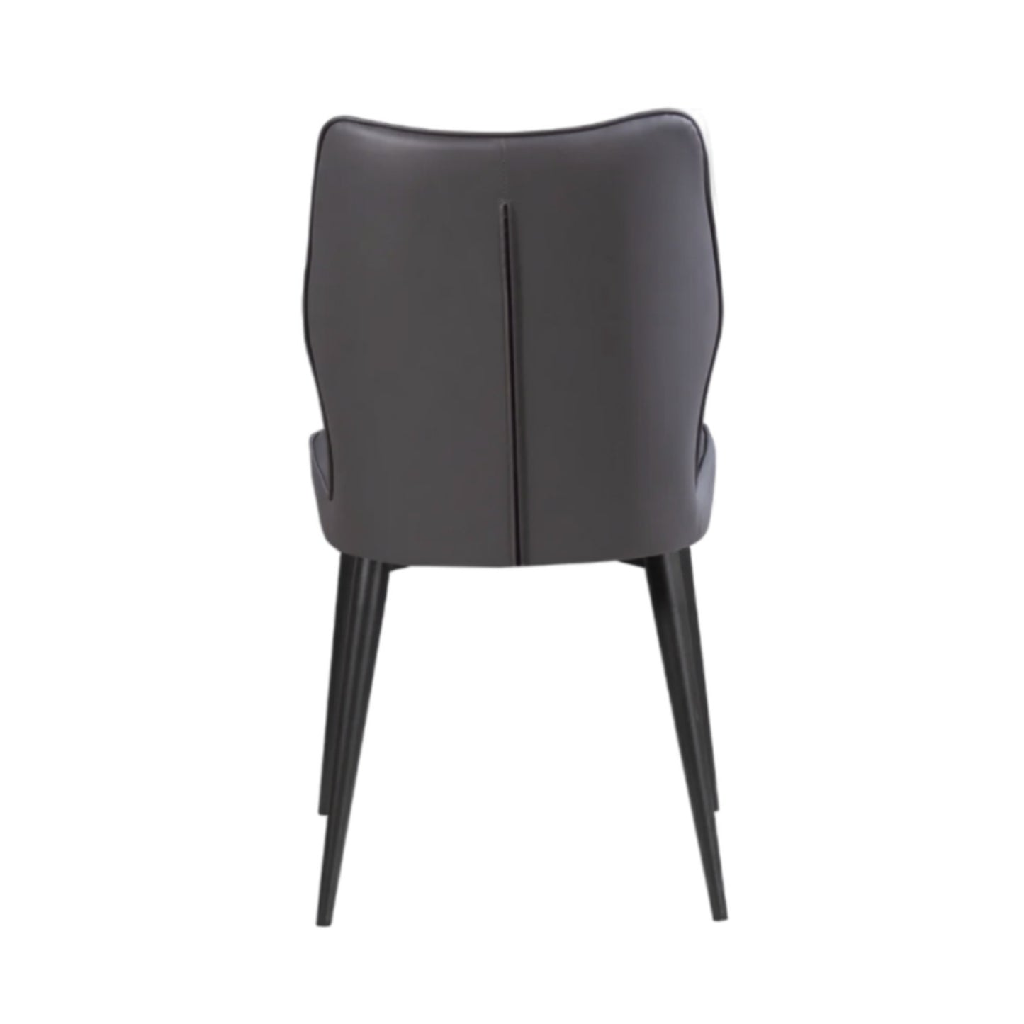 Signature Living Black Steel Dining Chair with Gray Vinyl Upholstered Seat & Back