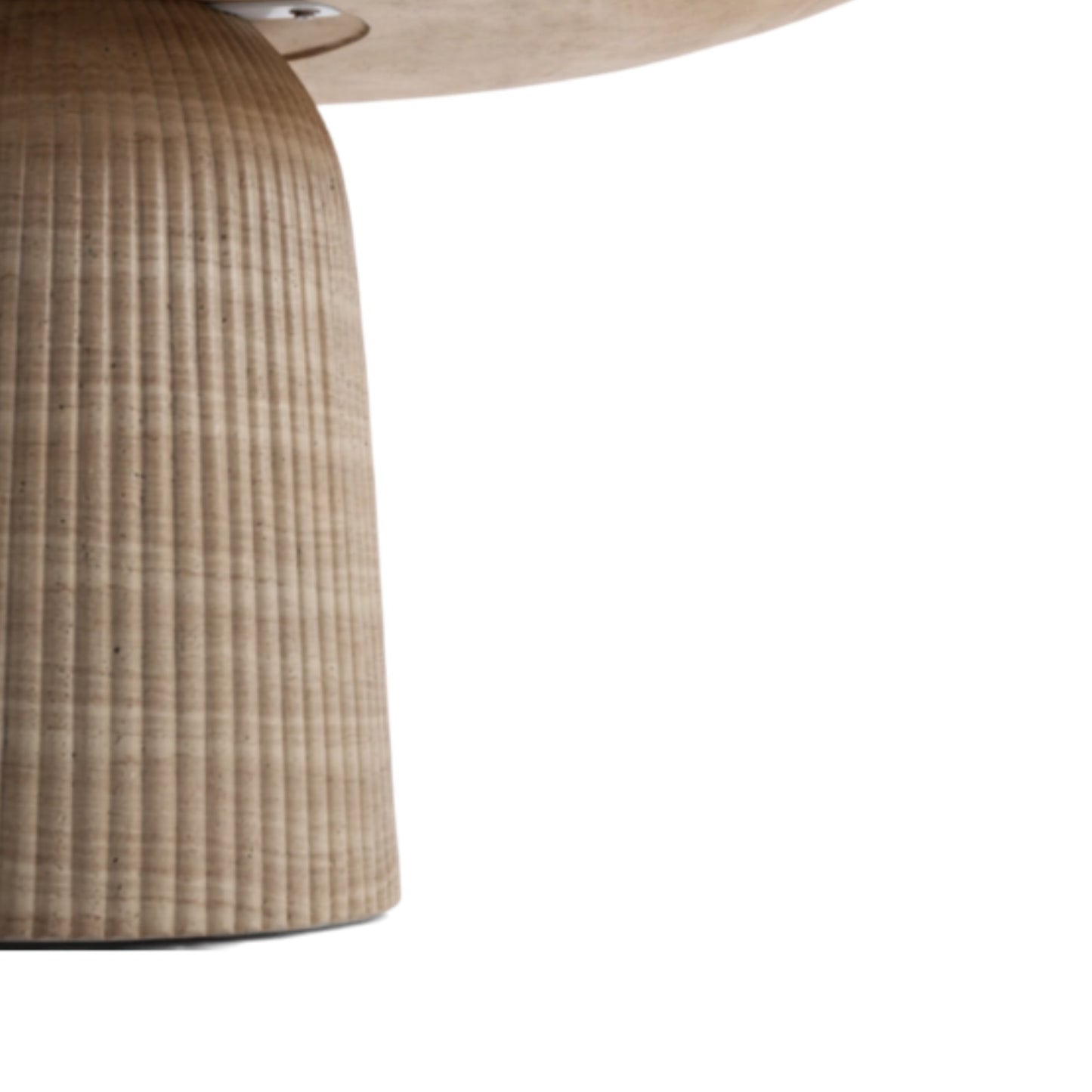 Signature Living 54" Round Dining Table with Stone-Effect Finish & Fluted Base