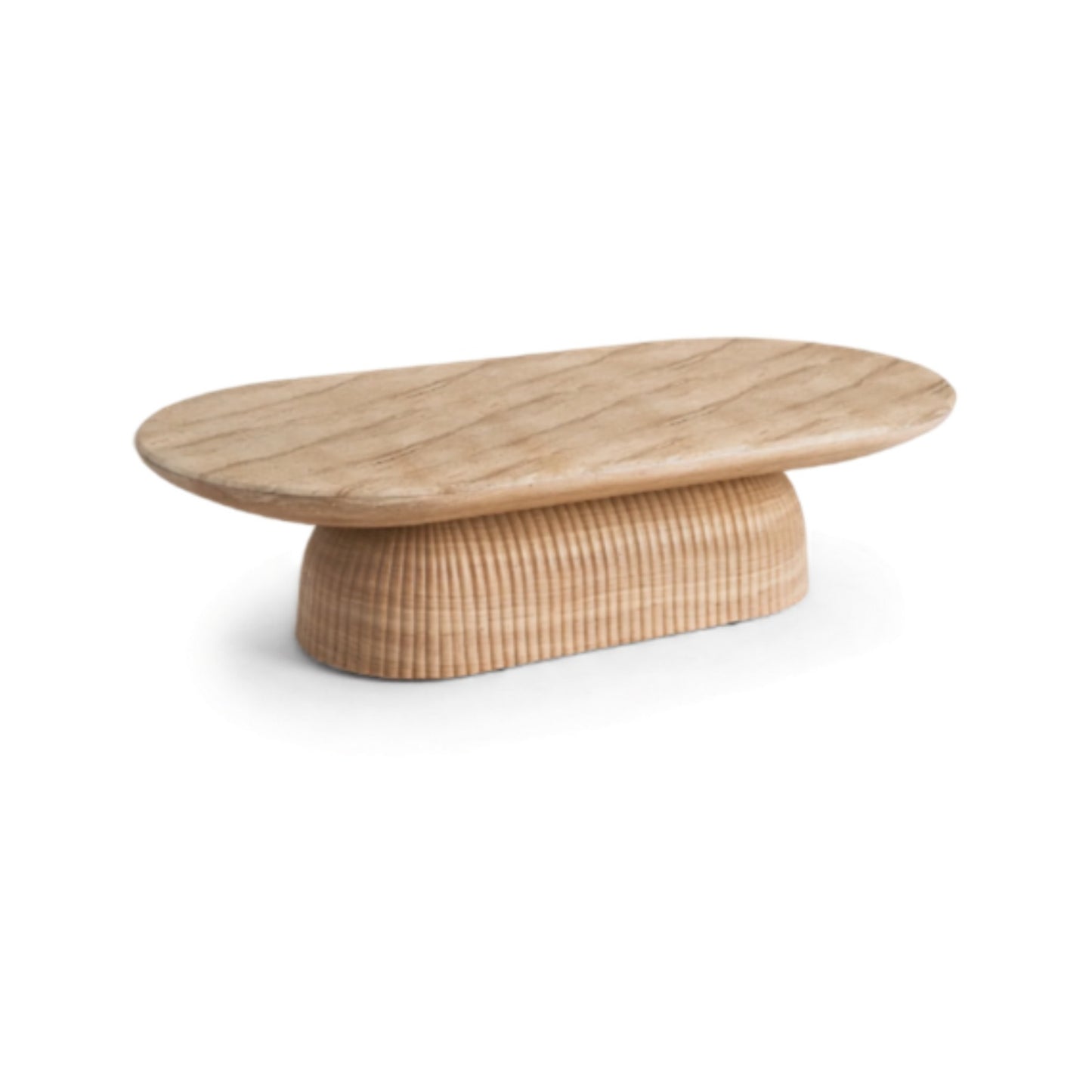 Signature Living 54" Round Dining Table with Stone-Effect Finish & Fluted Base